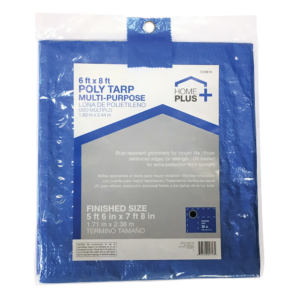 Home Plus Standard Duty Tarp, Blue P68-88W